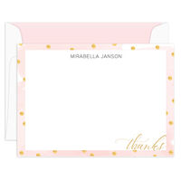 Faux Gold Dots Flat Thank You Note Cards