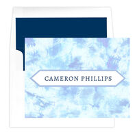Shades of Blue Tie-Dye Folded Note Cards