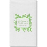 Palm Leaf Frame Linen Like Guest Towels