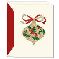 Filigree Ornament Folded Holiday Cards - Raised Ink
